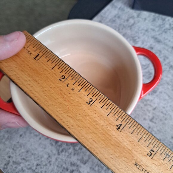Le Creuset Petite Mini Round Casserole Ramekin Lidded Dish Red - Picture 12 of 12